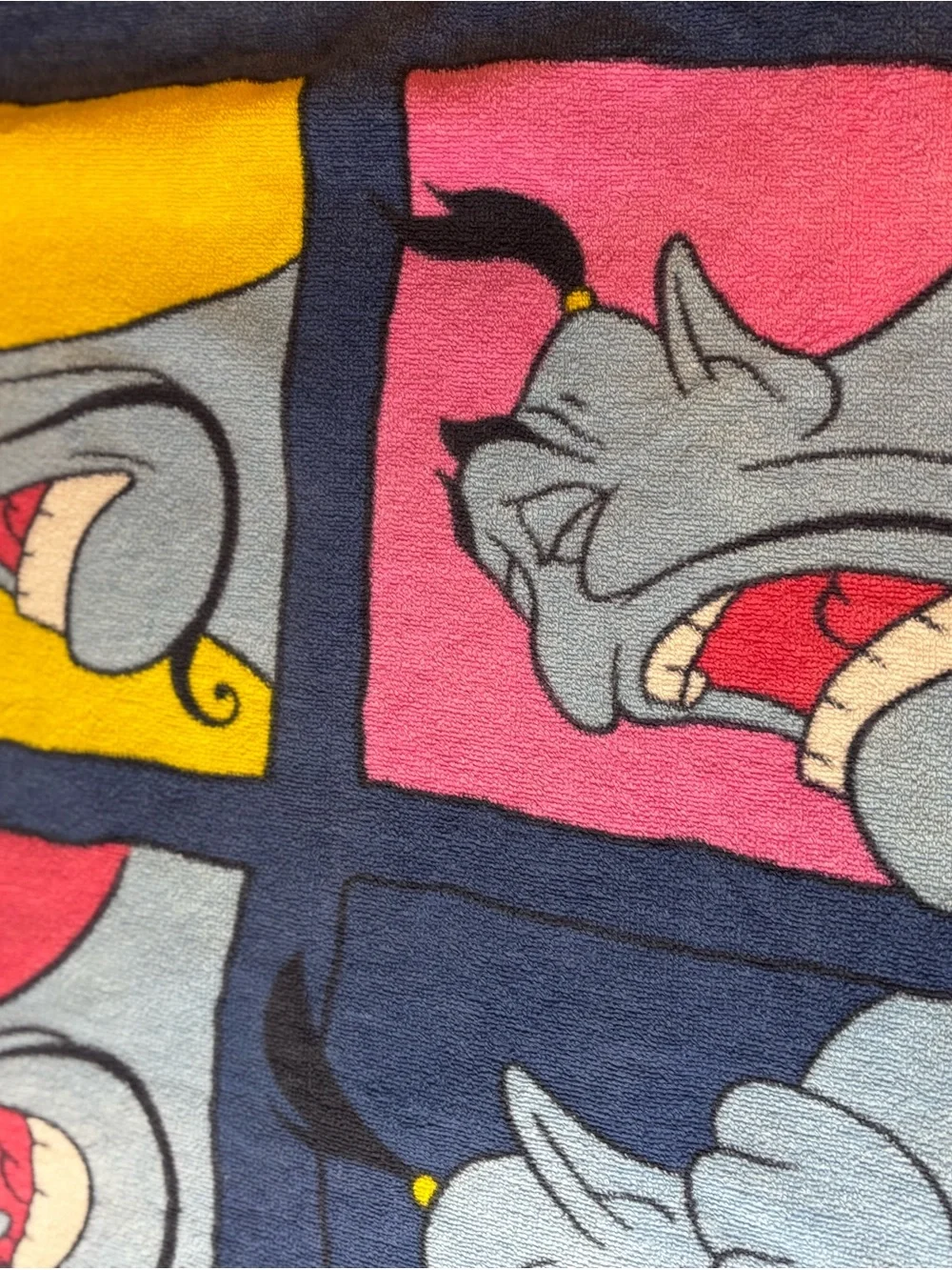 Vintage Disney Aladdin Faces of the Genie Beach Towel
